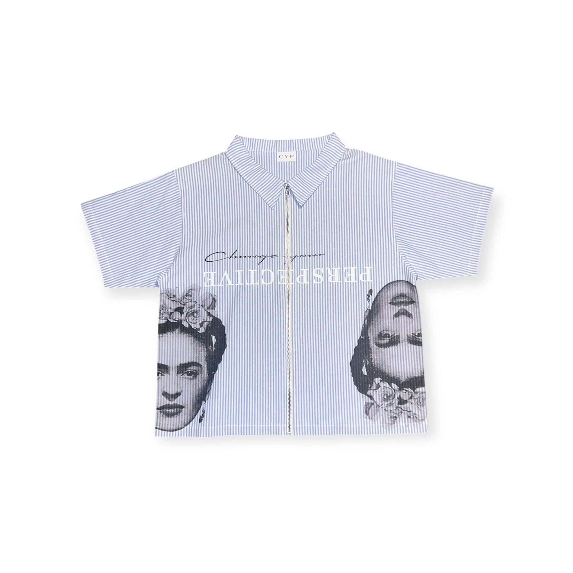 Frida kahlo sip-up crop shirt