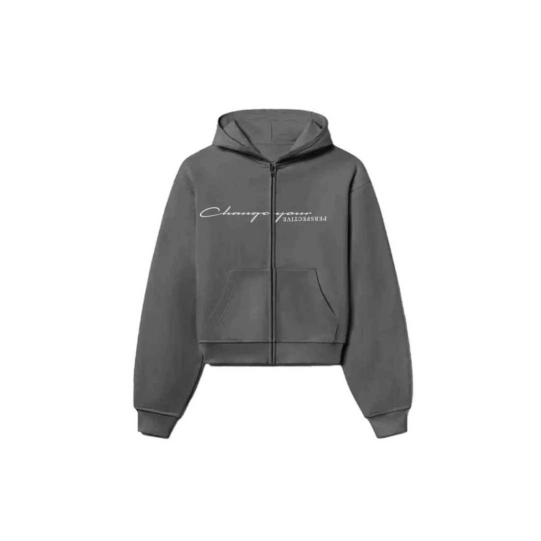 Heavyweight 'Charcoal Gray' Zip-Up Hoodie